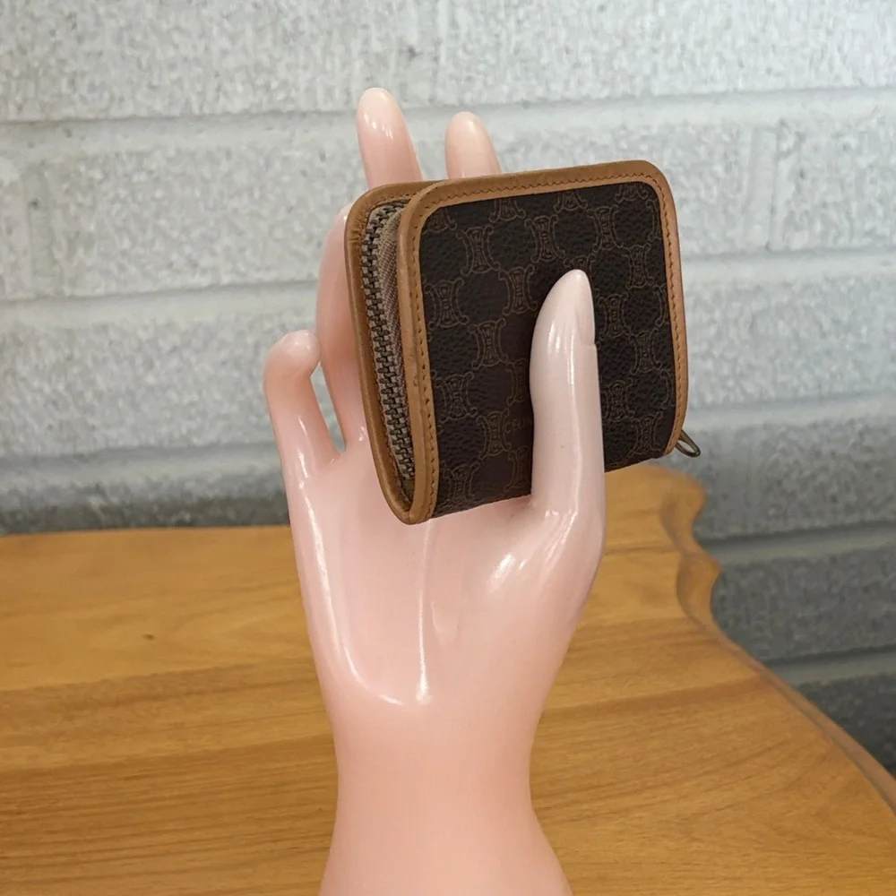 Celine Vintage Macadam Card Holder Coin Cash purse compact wallet VGUC - Picture 12 of 12